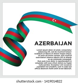 waving flag of Azerbaijan on white background. Template for independence day. vector illustration - Vector