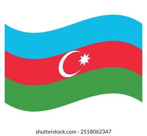 Ondeando la bandera de Azerbaiyán. Vector
