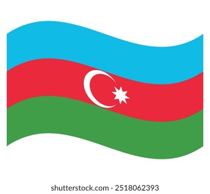 Waving flag of Azerbaijan. Vector