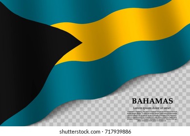 waving flag of Bahamas on transparent background. Template for independence day. vector illustration