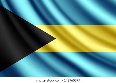 Waving flag of Bahamas, vector