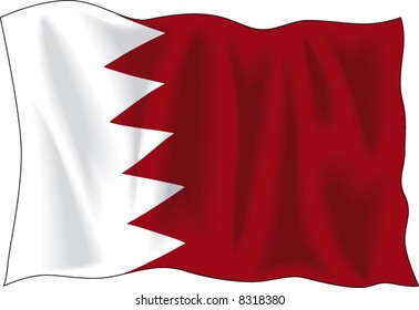 Waving flag of Bahrain