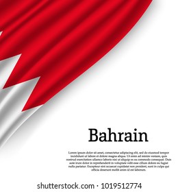 waving flag of Bahrain on white background. Template for independence day. vector illustration