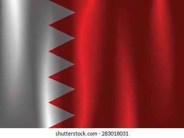 Waving flag of Bahrain, vector, satin