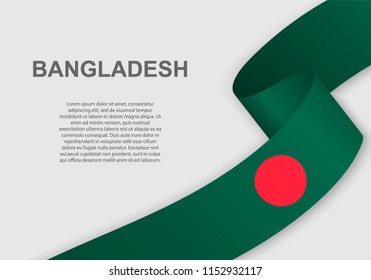 waving flag of Bangladesh. Template for independence day. vector illustration