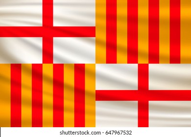 Waving flag of Barcelona