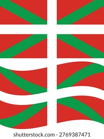 Waving flag of Basque. Basque flag on white background. Basque Flag. flat style.