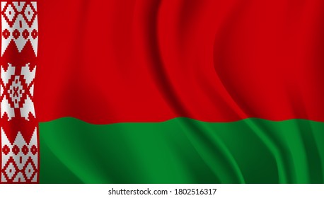 Waving flag of the Belarus. Waving Belarus flag