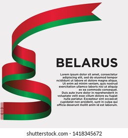 waving flag of Belarus on white background. Template for independence day. vector illustration - Vector