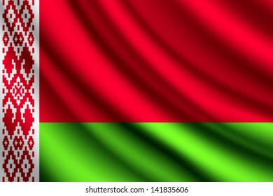 Waving flag of Belarus, vector