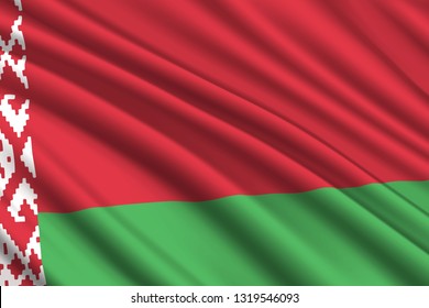 waving flag of Belarus. Vector illustration
