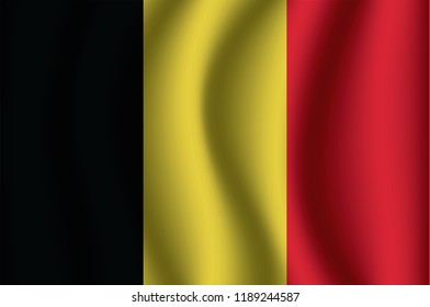 Waving Flag of Belgium. Belgium Icon vector illustration eps10.
