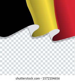 Waving flag of Belgium for independence Day isolated on transparent background
