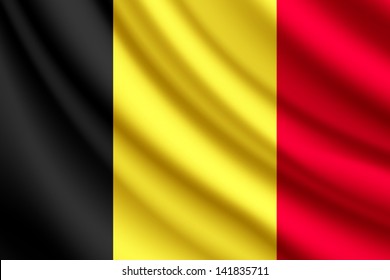 Waving flag of Belgium, vector