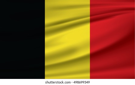 Waving flag of Belgium, vector