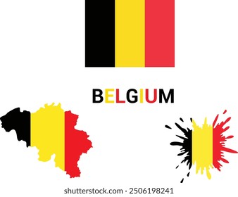  die Flagge Belgiens schwingt. Vektorflagge von Belgien. Symbol Belgiens.