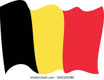 Waving flag of Belgium, vector-Vector Belgium flag blowing in the wind