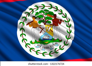 waving flag of Belize. Vector illustration