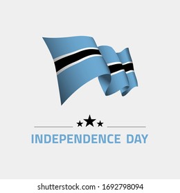 Waving flagge von Botswana für unabhängige Tage Grußkarte, Banner und Social Media einzeln auf weißem Hintergrund Vektorillustration EPS10