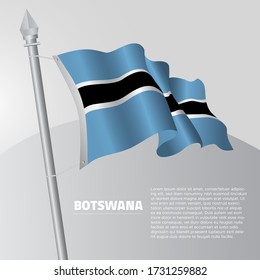 Bandera ondeando Botswana en el asta de bandera.
plantilla para diseño de afiches del día de la independencia.
ilustración vectorial EPS 10