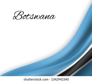 waving flag of Botswana on white background. Template for independence day. vector illustration