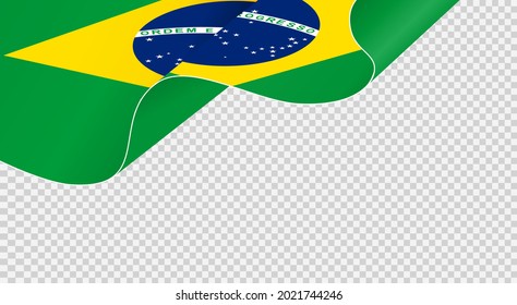 Waving flag of Brazil isolated  on png or transparent  background,Symbol of Brazil,template for banner,card,advertising ,promote, vector illustration top gold medal sport winner country