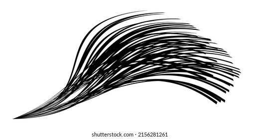 Waving flag as a brush stroke with zebra texture. Vest striped with fabric Black and white stripes curved in a bizarre way with waves curving along the trajectory.