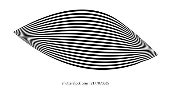 Waving flag as a brush stroke with zebra texture. Vest striped with fabric Black and white stripes curved in a bizarre way with waves curving along the trajectory.