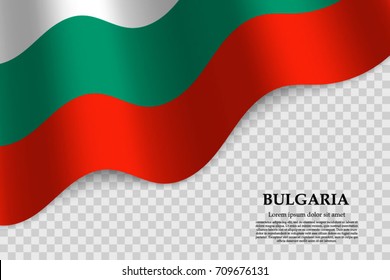 waving flag of Bulgaria on transparent background. Template for independence day. vector illustration