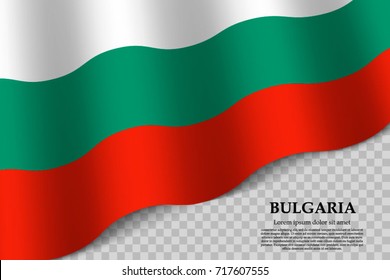 waving flag of Bulgaria on transparent background. Template for independence day. vector illustration