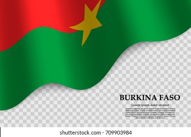 waving flag of Burkina Faso on transparent background. Template for independence day. vector illustration