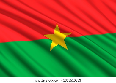waving flag of Burkina Faso. Vector illustration
