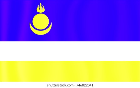 Waving flag of the buryatia. buryatia Flag in the Wind. Vector Illustration.