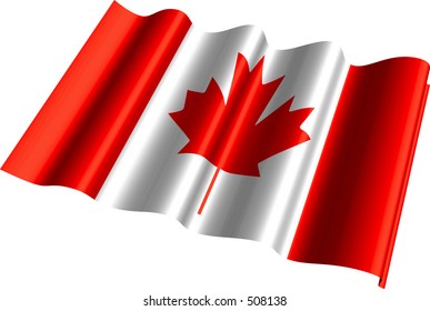 Waving flag of Canada art