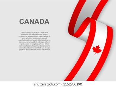 waving flag of Canada. Template for independence day. vector illustration