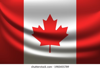 Waving flag of Canada vector illustration


