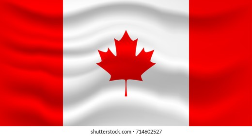 Waving flag of Canada. Vector illustration for your design