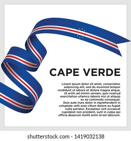 waving flag of Cape Verde on white background. Template for independence day. vector illustration - Vector