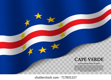 waving flag of Cape Verde on transparent background. Template for independence day. vector illustration