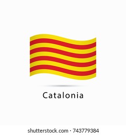 Waving flag of Catalonia vector illustration. Referendum Catalonia flag. Independence of Catalonia.