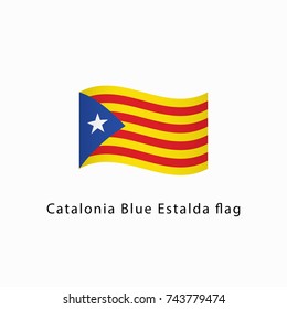 Waving flag of Catalonia vector illustration. Referendum Catalonia flag. Independence of Catalonia.