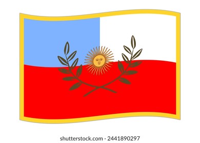 Waving flag of Catamarca, administrative division of Argentina. Vector illustration.