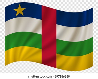 Waving Flag of Central African Republic. Vector illustration