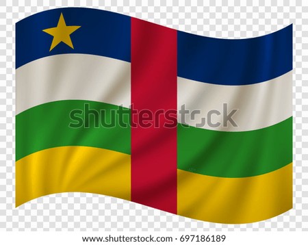 Waving Flag of Central African Republic. Vector illustration