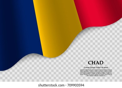 waving flag of Chad on transparent background. Template for independence day. vector illustration