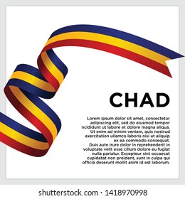 waving flag of Chad on white background. Template for independence day. vector illustration - Vector