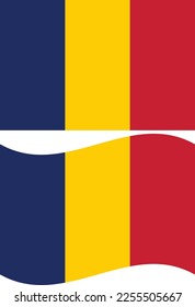 Waving flag of Chad. Chad flag on white background. flat style.