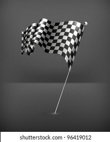 Waving flag checkered, vector