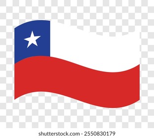 Acenando bandeira do Chile. Ilustração vetorial