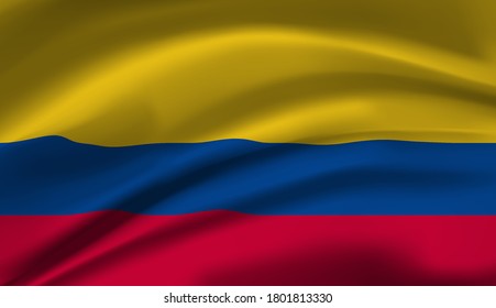 Bandera ondeando de la Colombia. Bandera de Colombia ondeando